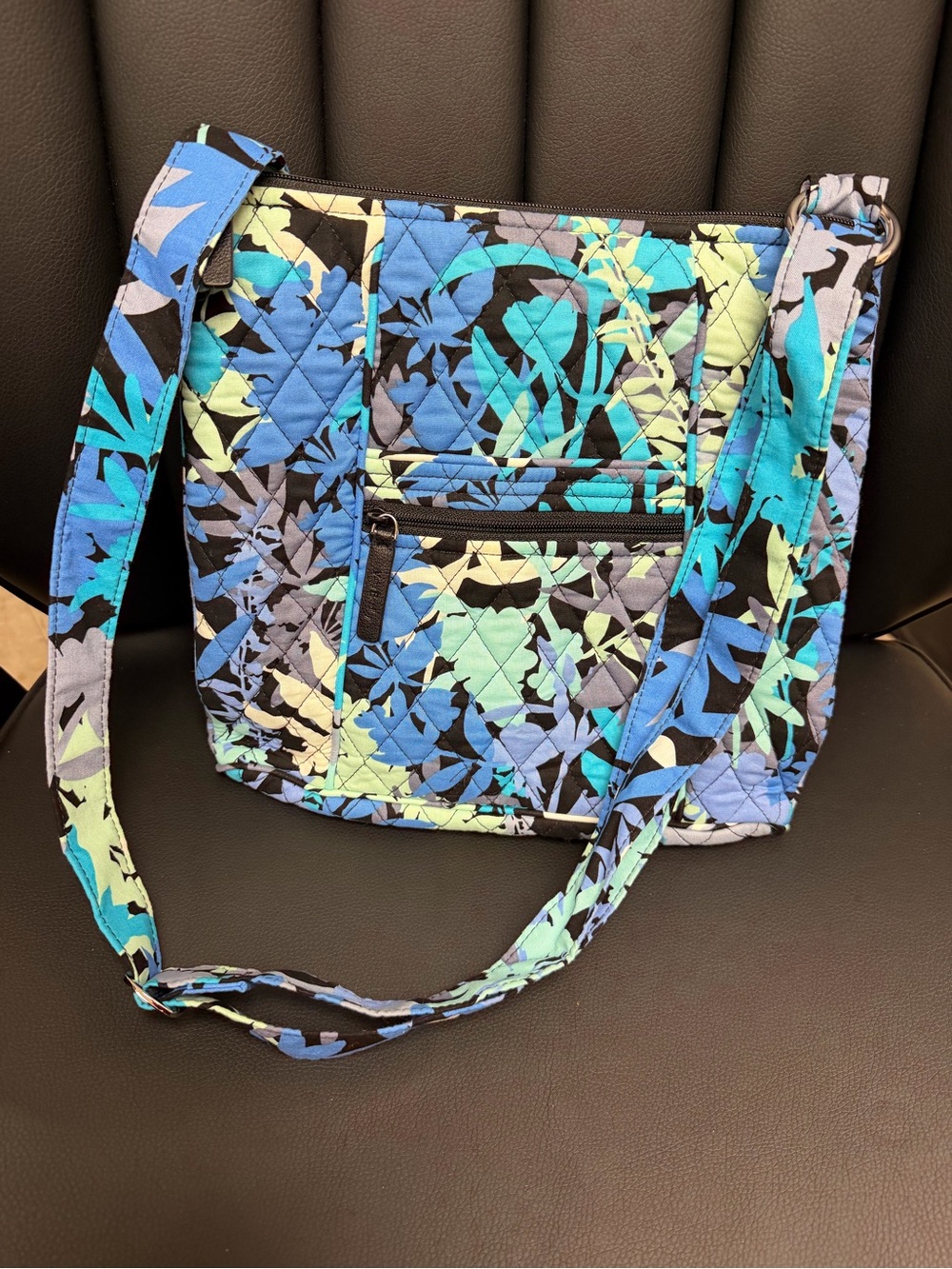 Vera Bradley Quilted Crossbody in Blue Aqua Multi